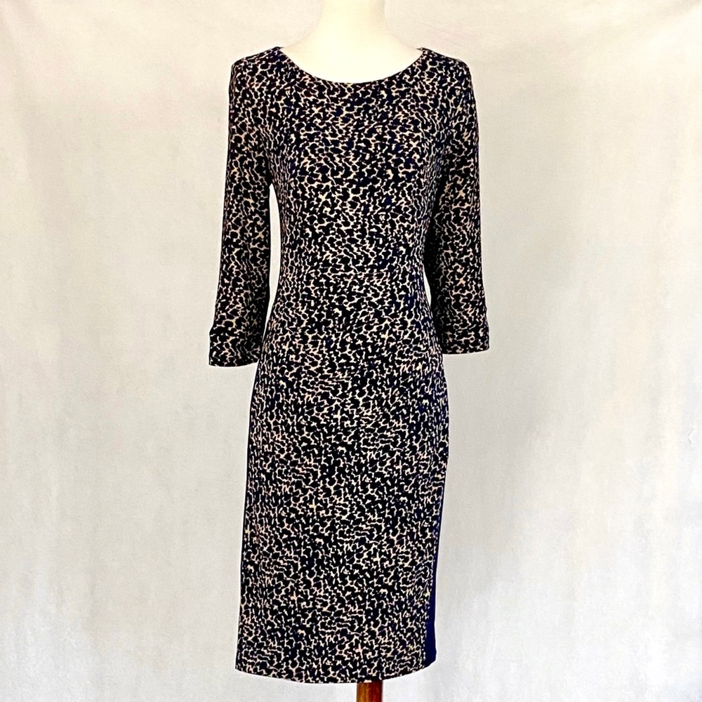 Lauren Ralph Lauren Navy Pattern Color Block Dress - Picture 2 of 10